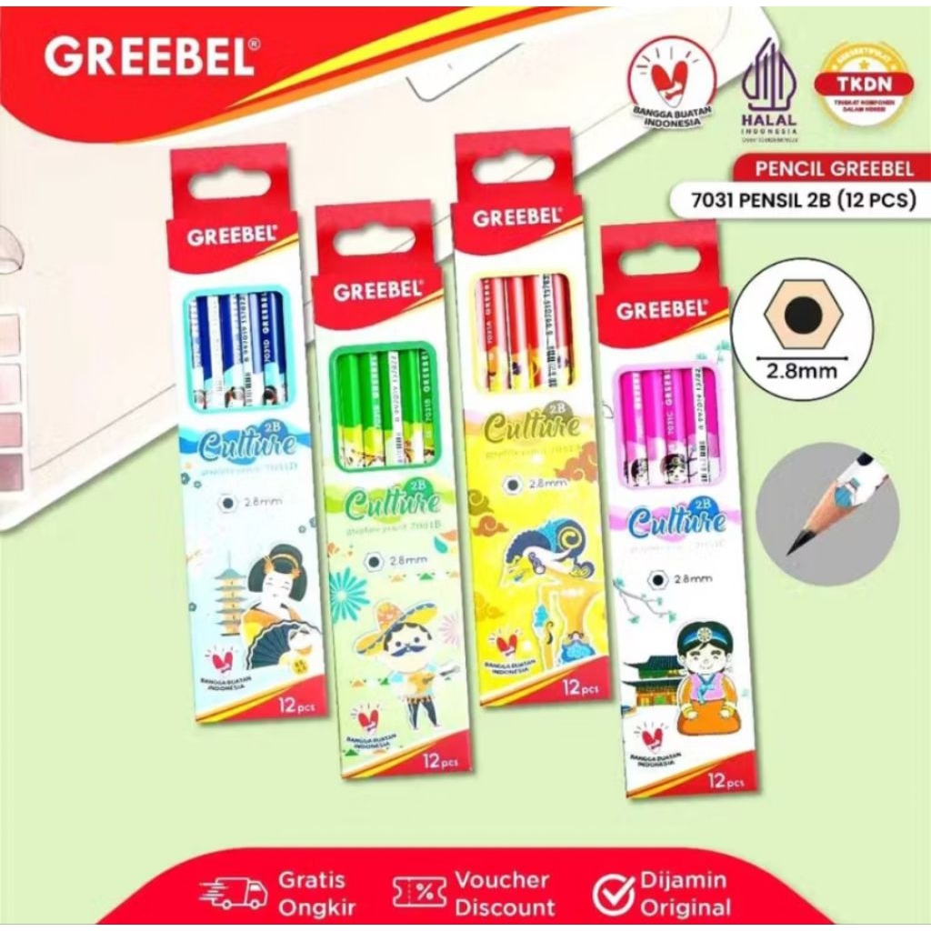 

Pensil 2B Greebel culture 12pcs