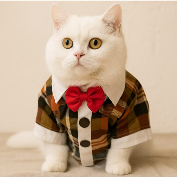 Tuxedo Anabul Baju Kucing Baju Anjing Baju Kemeja Kucing Baju Kucing Jantan Baju Monyet Baju Lebaran