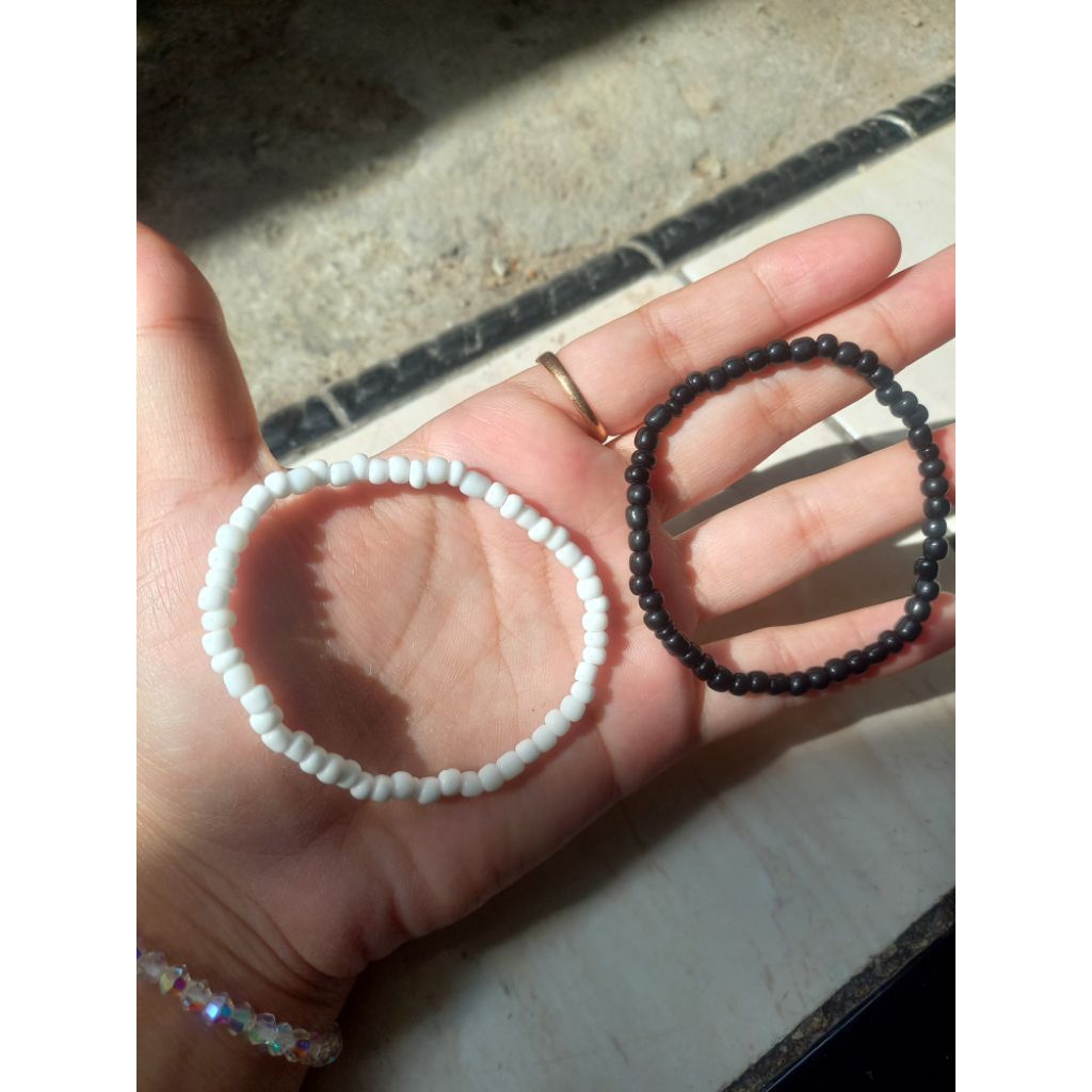 Gelang Basic Pria Hitam Putih