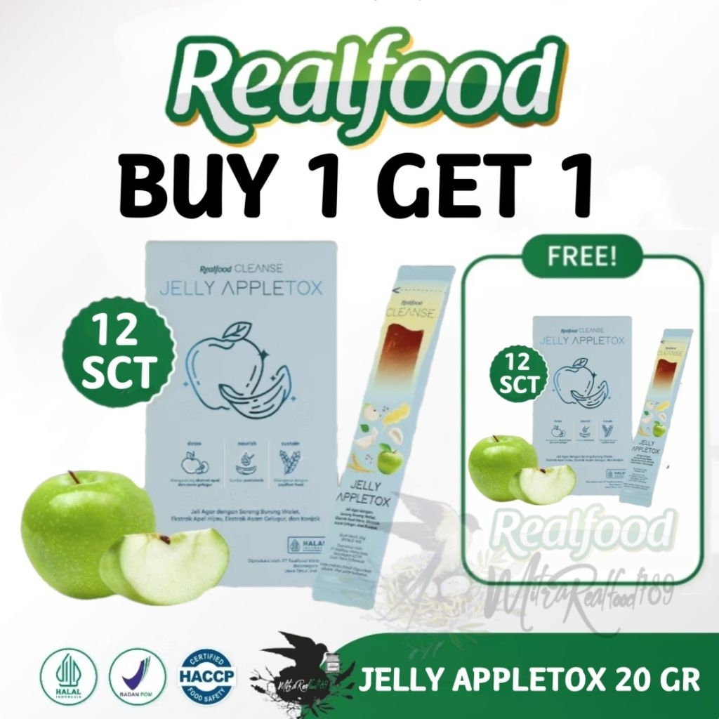 

Realfood Cleanse Jelly Appletox Fatblocker Sarang Burung Walet 12 Sct
