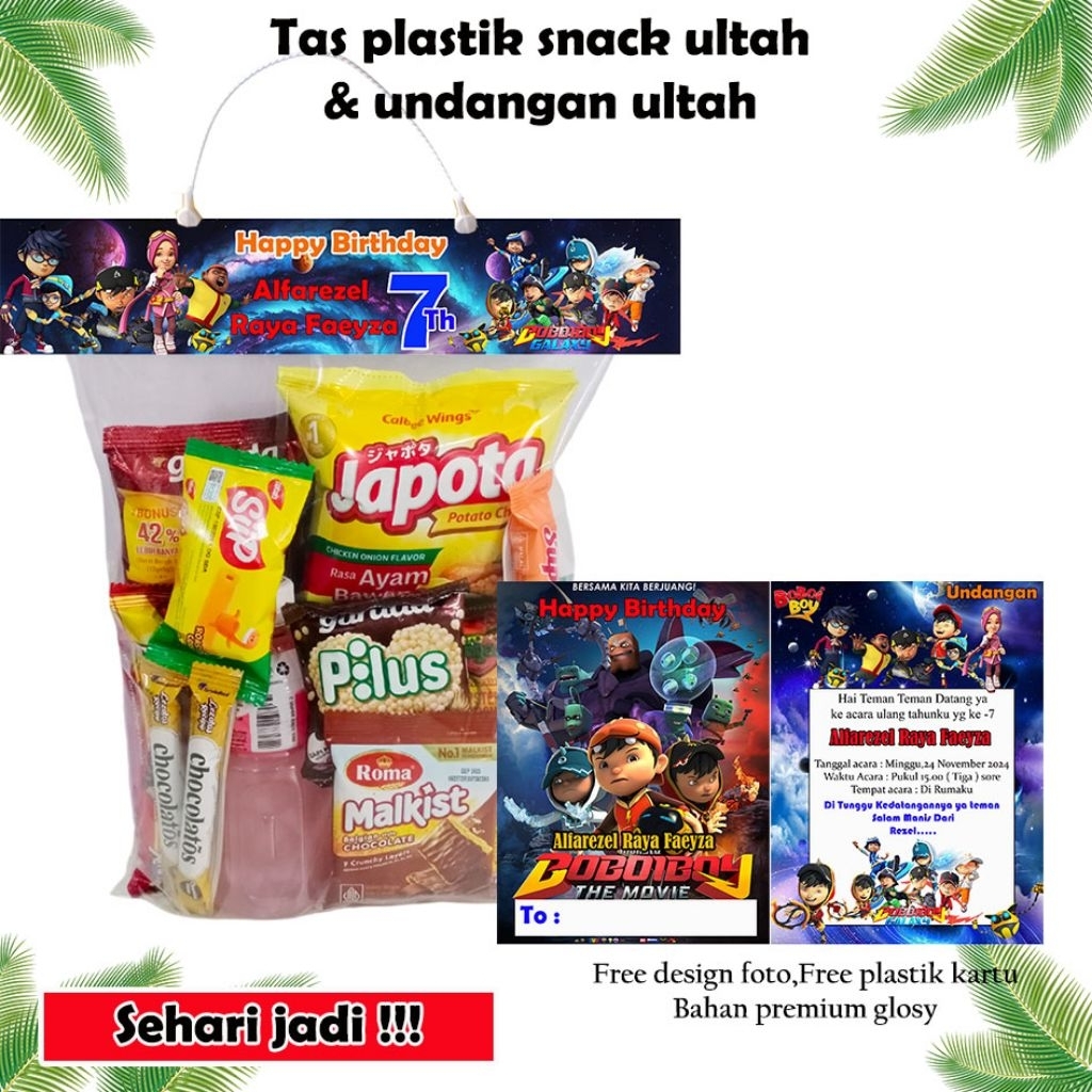 

Tas plastik bingkisan isi 40 pcs ( PAKET TAS & UNDANGAN) + Desain foto REQUEST VIA CHAT tas plastik bingkisan ultah karakter/ Tas plastik ultah karakter/ Tas plastik tedak siten/Tas plastik tedak siten