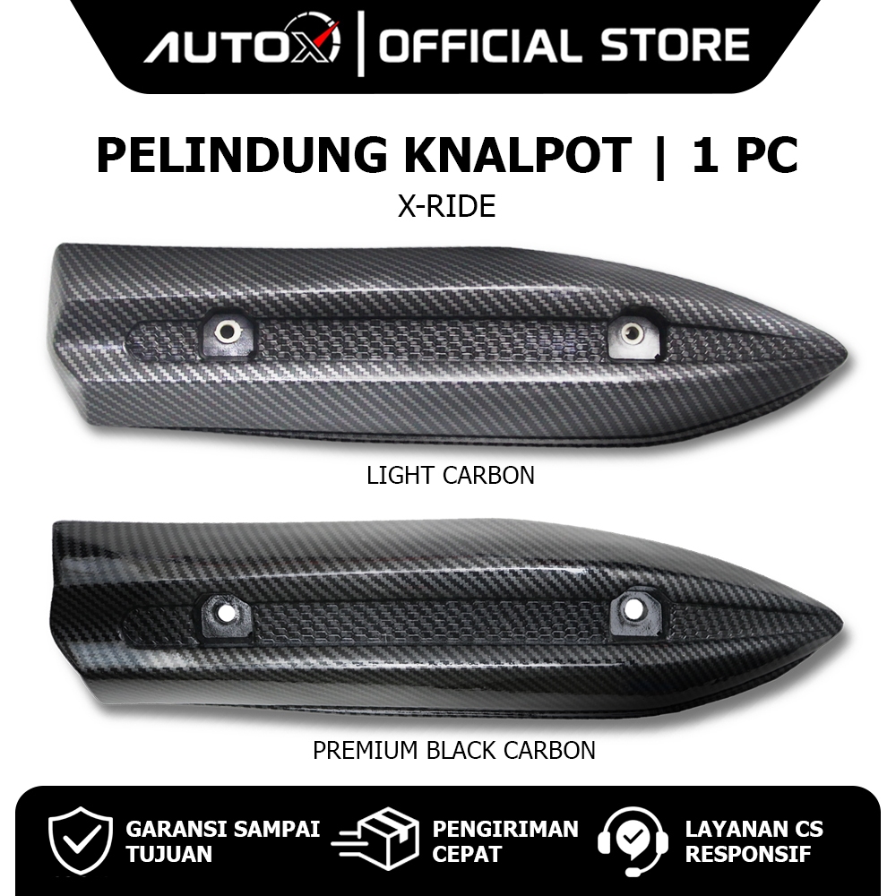 Pelindung Knalpot X-Ride 115 Variasi Warna Hitam Polos & Light Karbon & Premium black carbon Cover T