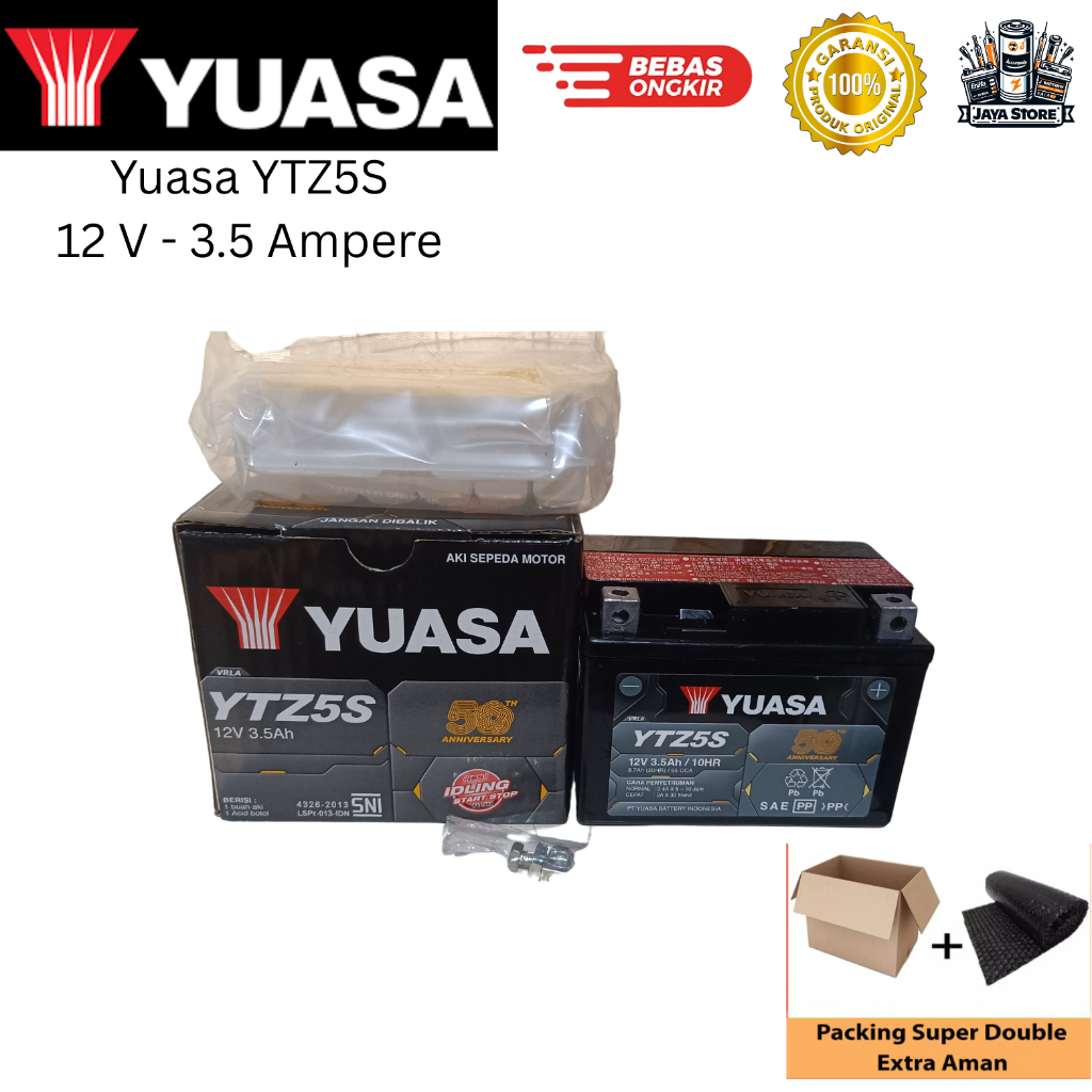 Aki Motor Honda Beat Karbu, Spacy, Blade, Genio, Kharisma, Verza, Revo, Absolute Revo YUASA YTZ5S