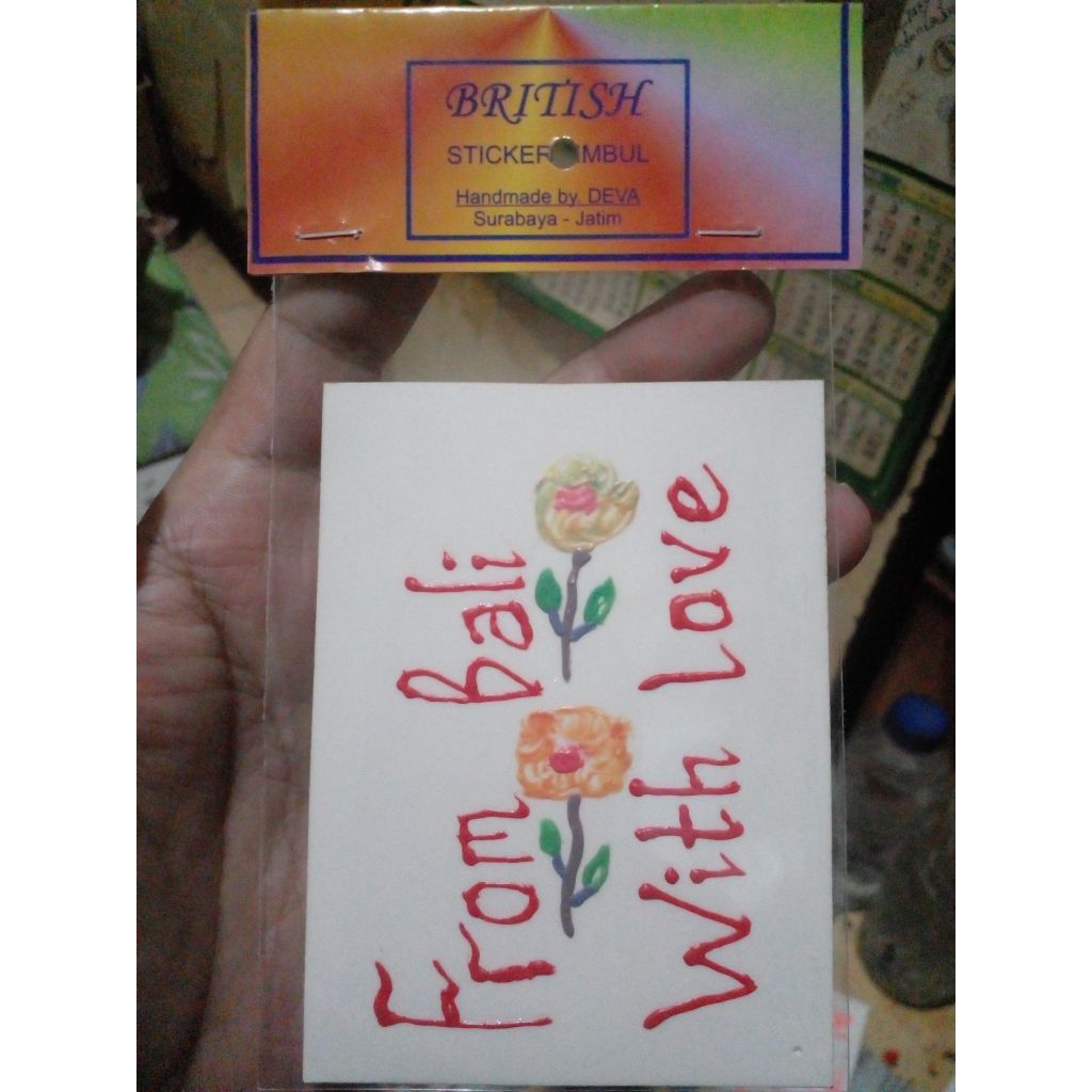 

British Sticker Timbul : From Bali With Love