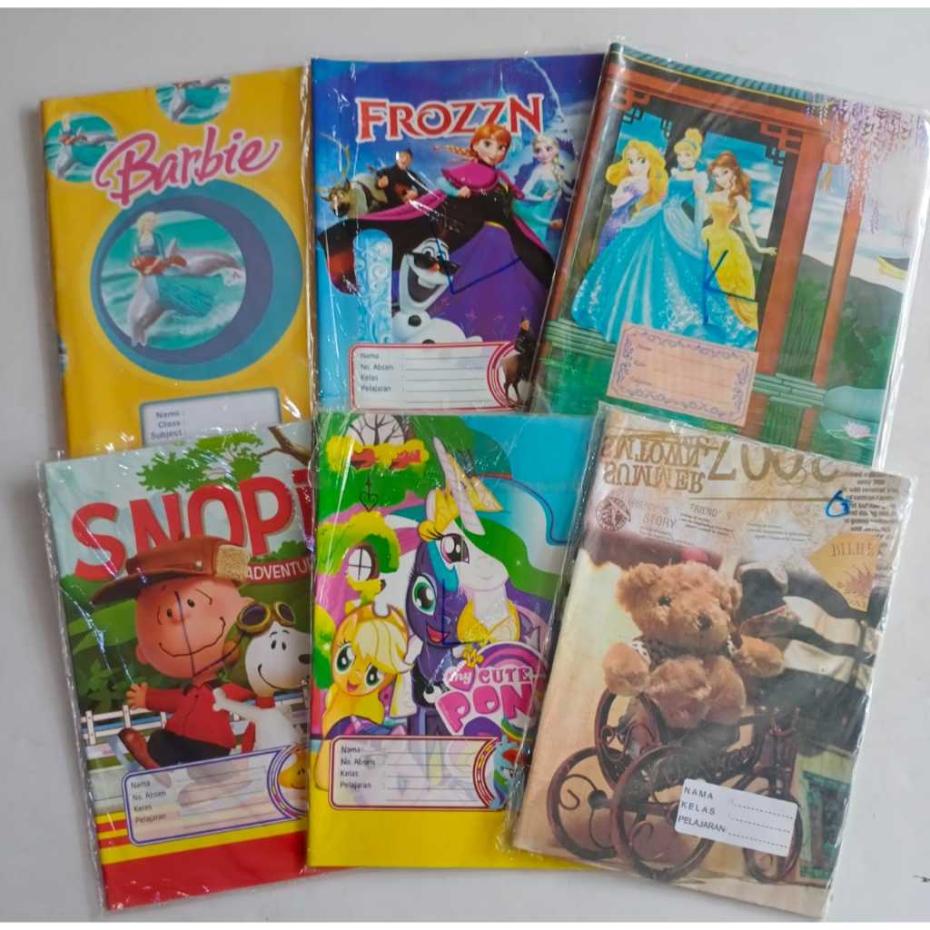 

[1PAK] 20 LEMBAR SAMPUL BUKU FANCY KARAKTER KARTUN KWARTO BOXY/ KARAKTER Anak