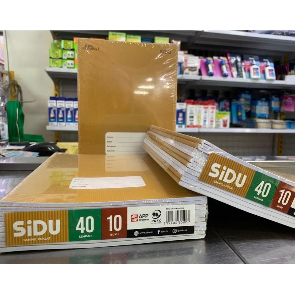 

SIDU BUKU TULIS KRAFT 40 LBR / BUKU TULIS BERGARIS / BUKU TULIS COVER COKLAT