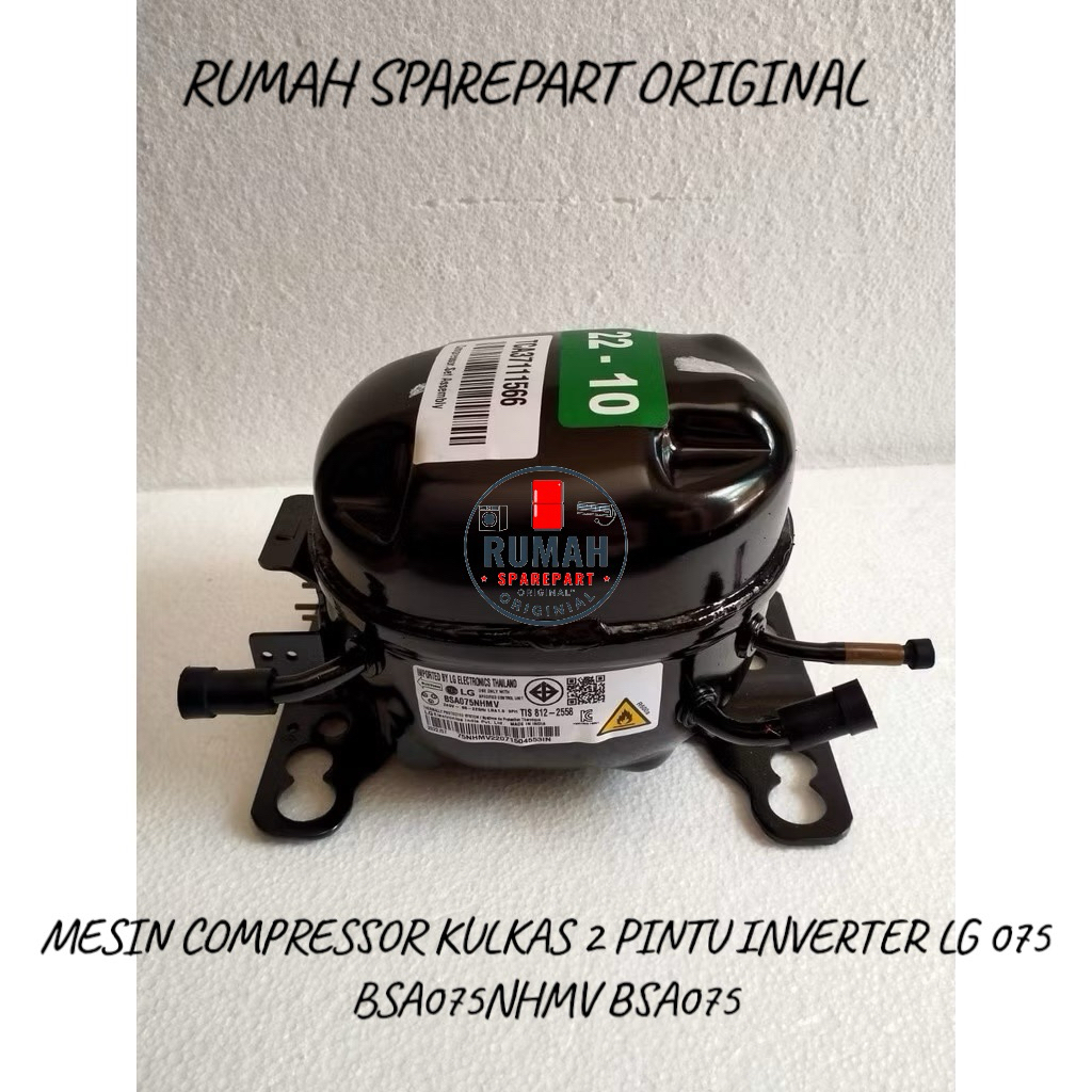 MESIN COMPRESSOR KULKAS 2 PINTU INVERTER LG 075 BSA075NHMV BSA075 ORIGINAL