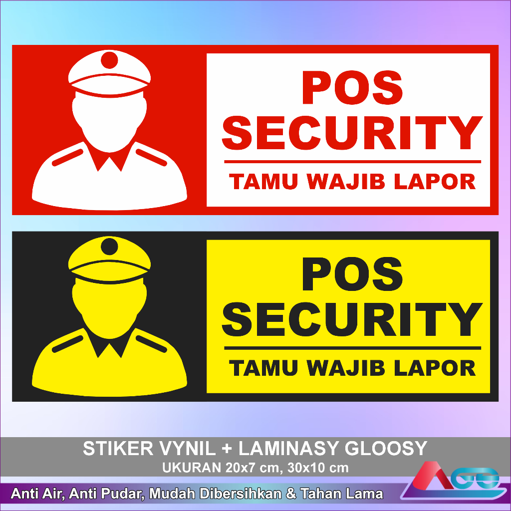 

Stiker Vynil Anti Air Pos Security Tamu Wajib Lapor Sticker Tanda Peringatan Ukuran Besar Murah