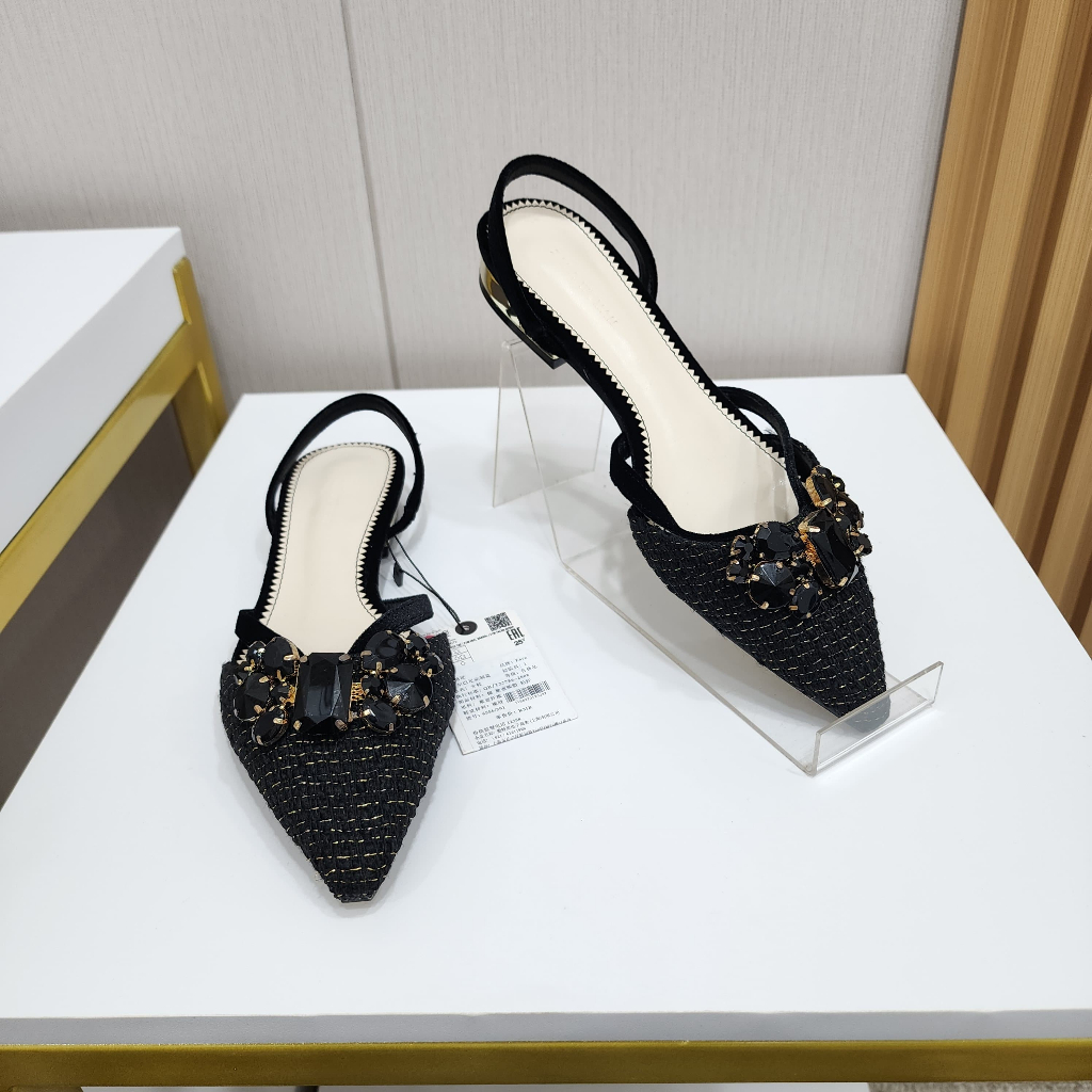 Flat Shoes Slingback Wanita Elegan Zr 701