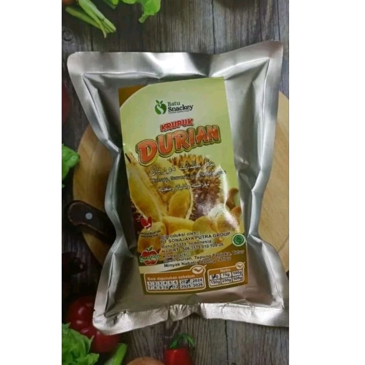 

keripik buah durian kemasan 100 gram