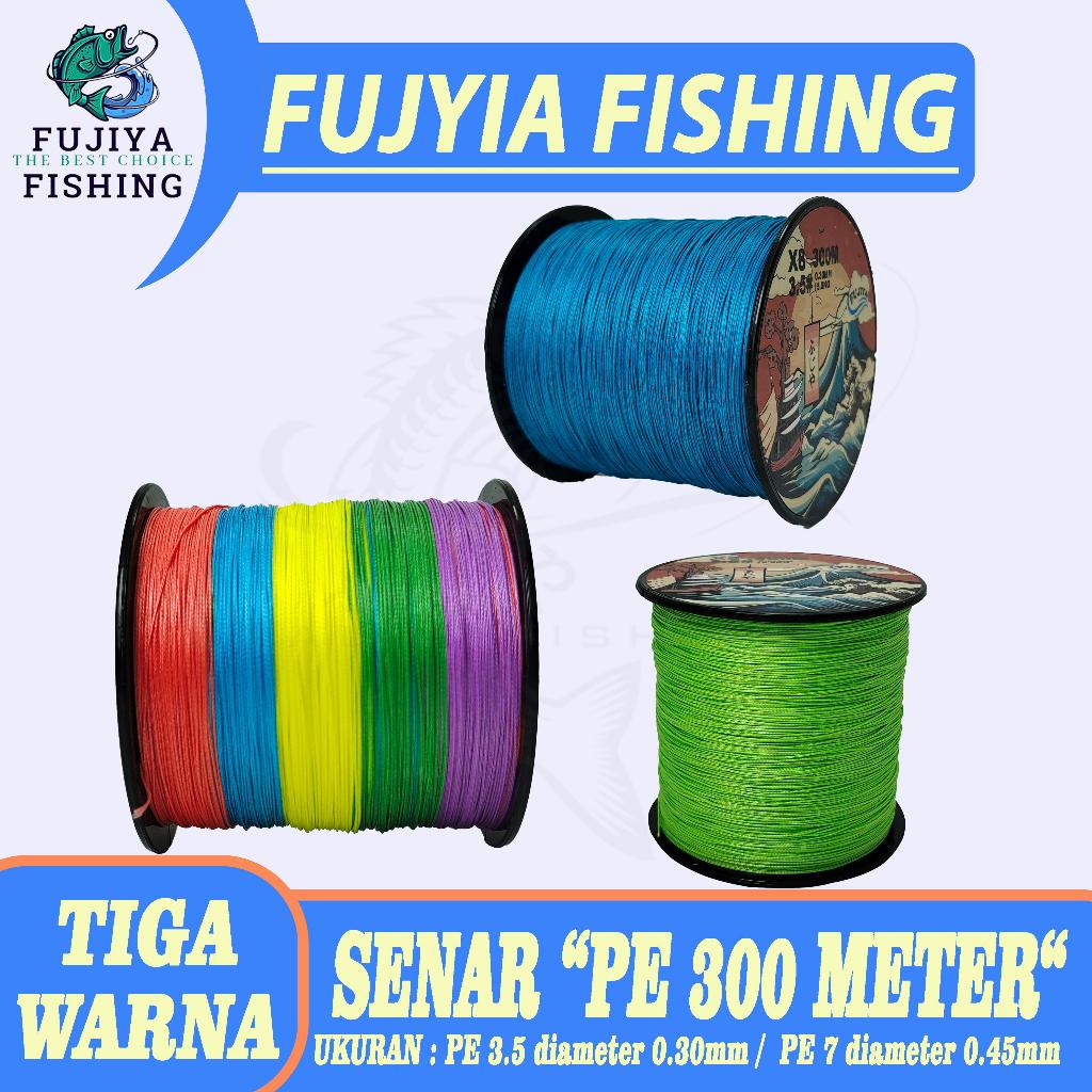 (LIVE)Fujiya senar PE 3.5-7 X8 Anti Luntur Panjang 300 Meter Multicolor Anti Kusut Stronger Pancing 
