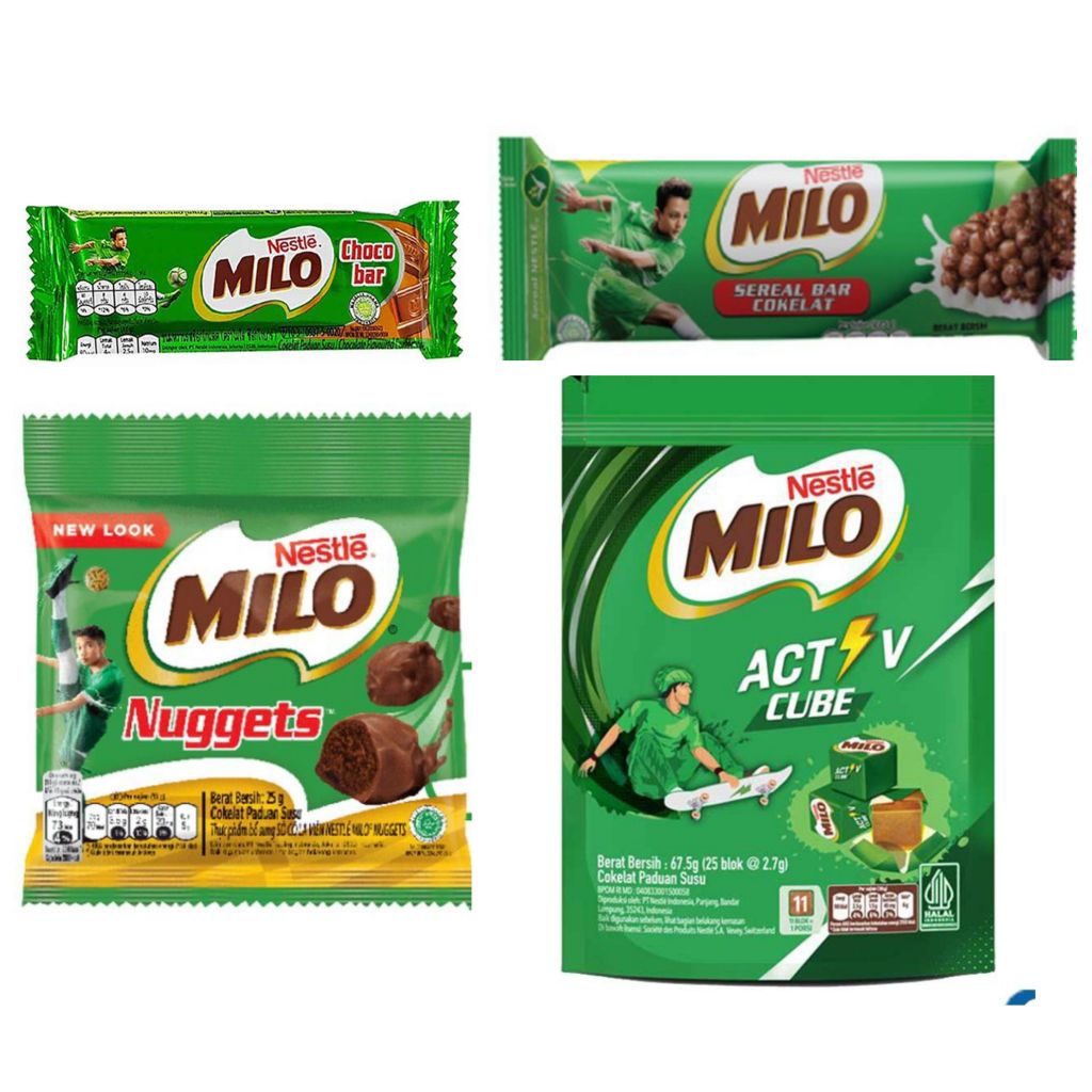 

MILO Aneka Cemilan Snack Choco sereal Bar cokelat nuggets cube