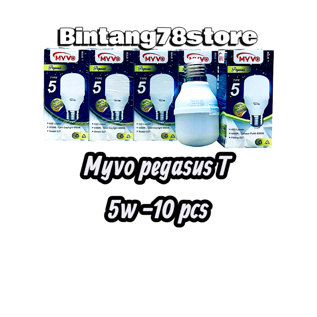 myvo pegasus 5 watt paket 10pcs - lampu led myvo tipe 5 - lampu led bohlam myvo