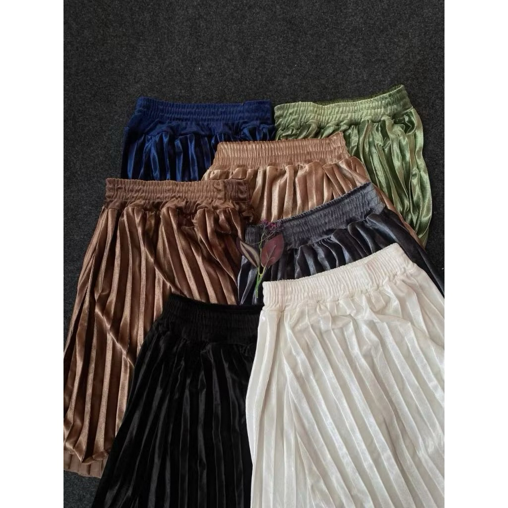 Rok bludru 7/8 cod /Rok plisket bludru 7/8 premium velvet