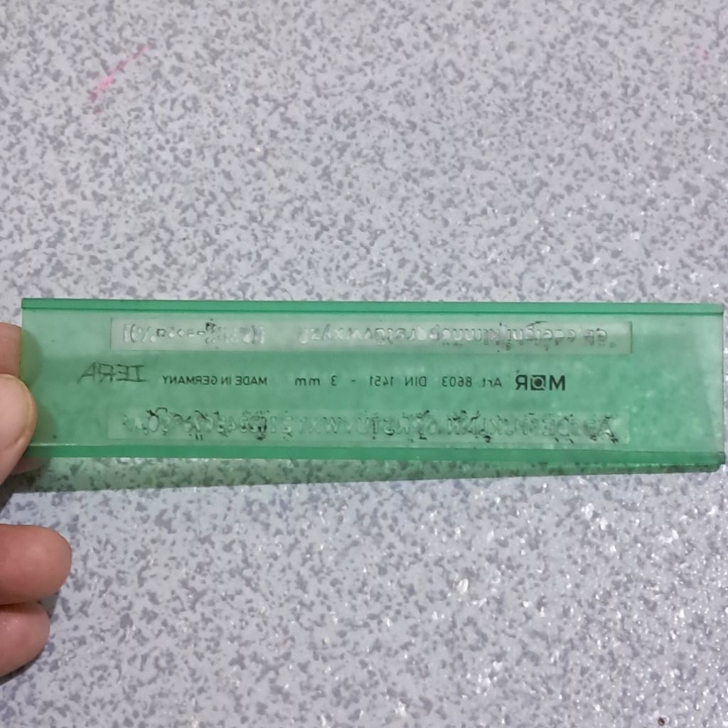 

Cetakan pola lettering guide huruf angka Mor 8603 din 1451 3 mm buatan Jerman