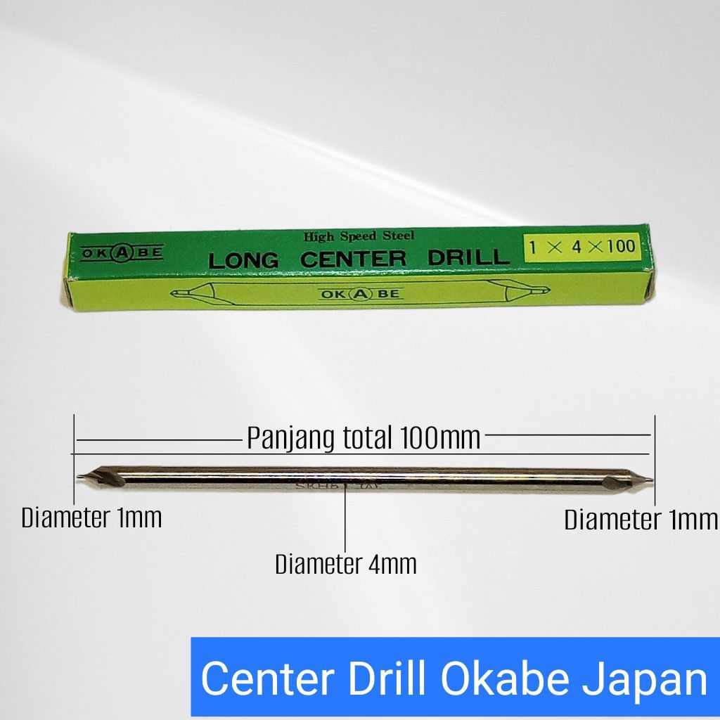 Center Drill 1×4 Okabe Japan Originall Bor center 1 × 4 × 100 Centre Drills Long100 baru