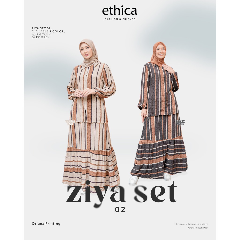 Ethica | Ziya set 02 Baju Setelan Dress Atasan Bawahan Motif