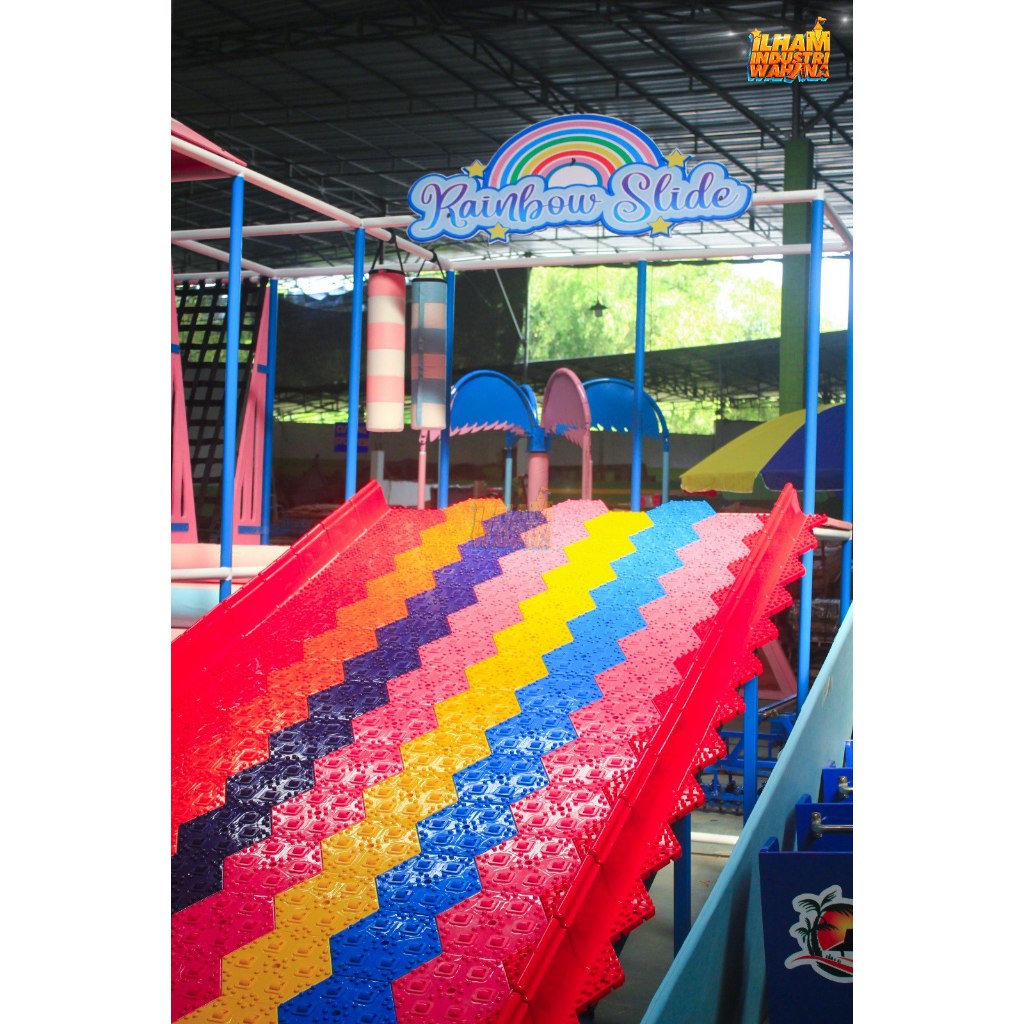 mainan playground rainbow slide mini