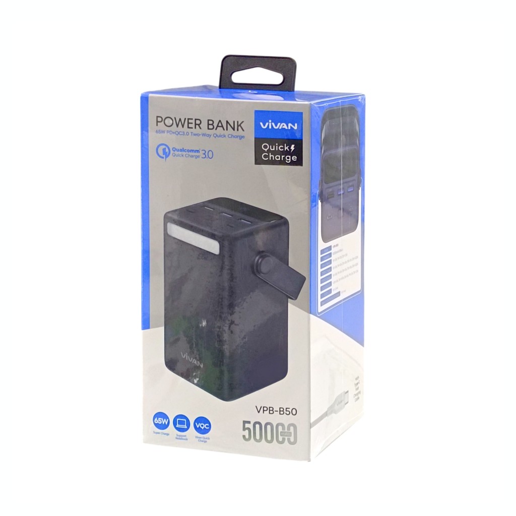 VIVAN VPB-B50 Powerbank 50000mAh 4 Output Fast Charging 65W