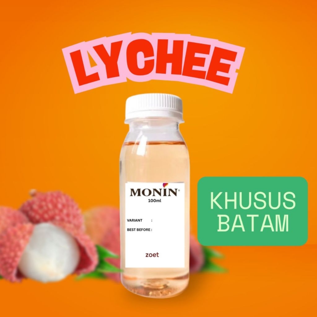 

Monin Syrup Lychee Repack Coffee Sirup 100% Original (KHUSUS BATAM)