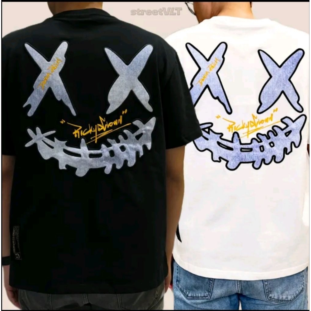 RIC Ricky is Clown Blue Azure Fleck Denim Patch Leather Mamba Tee Original