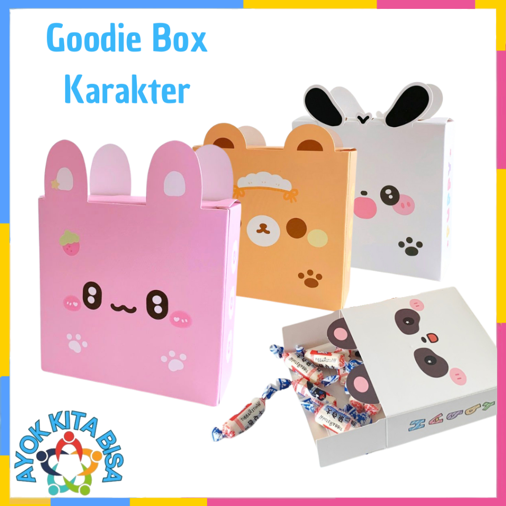 

AKB - Goodie Box Hampers Gift Cute Animal Series Paper Box Ultah Kids Dus hadiah Snack Permen Kue karakter kartun lucu Tas Box Bingkisan Ulang tahun