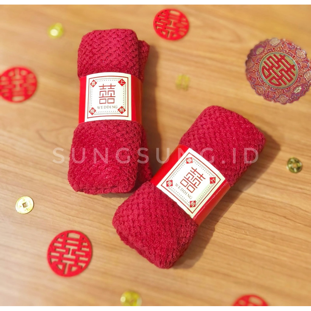 Handuk Souvenir ShuangXi / Handuk ShuangXi Chinese Wedding / Perlengkapan Sangjit (1885)