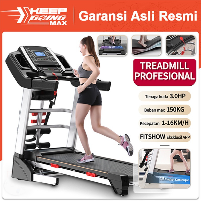 Keep Going Max- Treadmill Listrik Rumahan/Treadmill Multifungsi Peralatan Kebugaran/Treadmill Listri