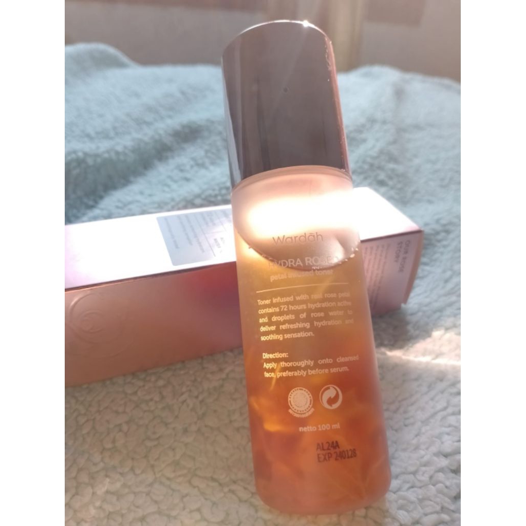 Wardah hydra rose petal infused toner 100 ml [Ori preloved]