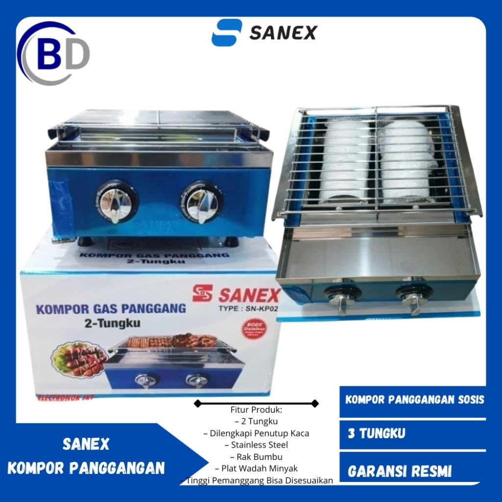 Kompor Sanex Panggangan Sosis BBQ Sanex 2 Tungku