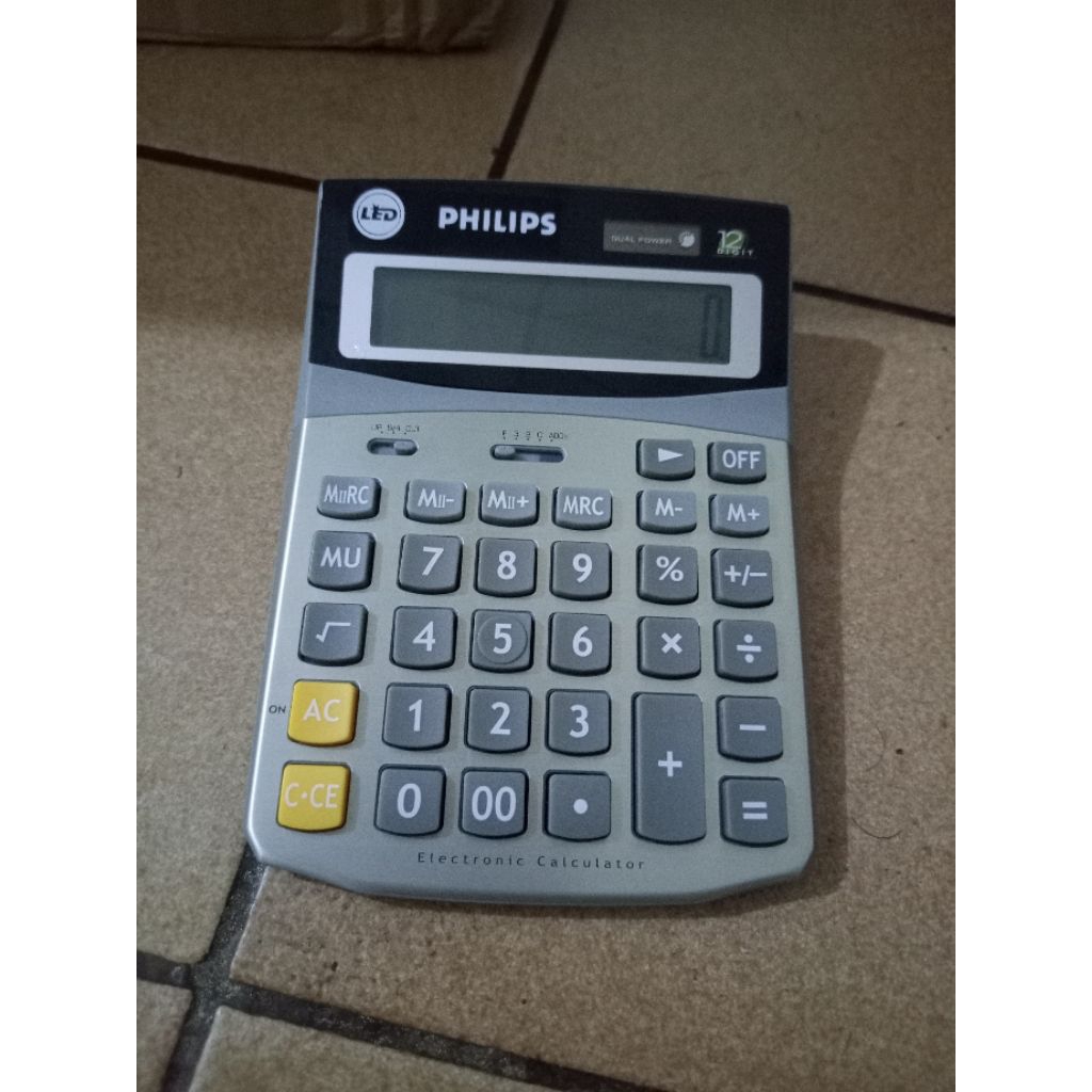 

PHILIPS 12-Digit Dual Power Desktop Calculator – Large Display, Business & Office Use