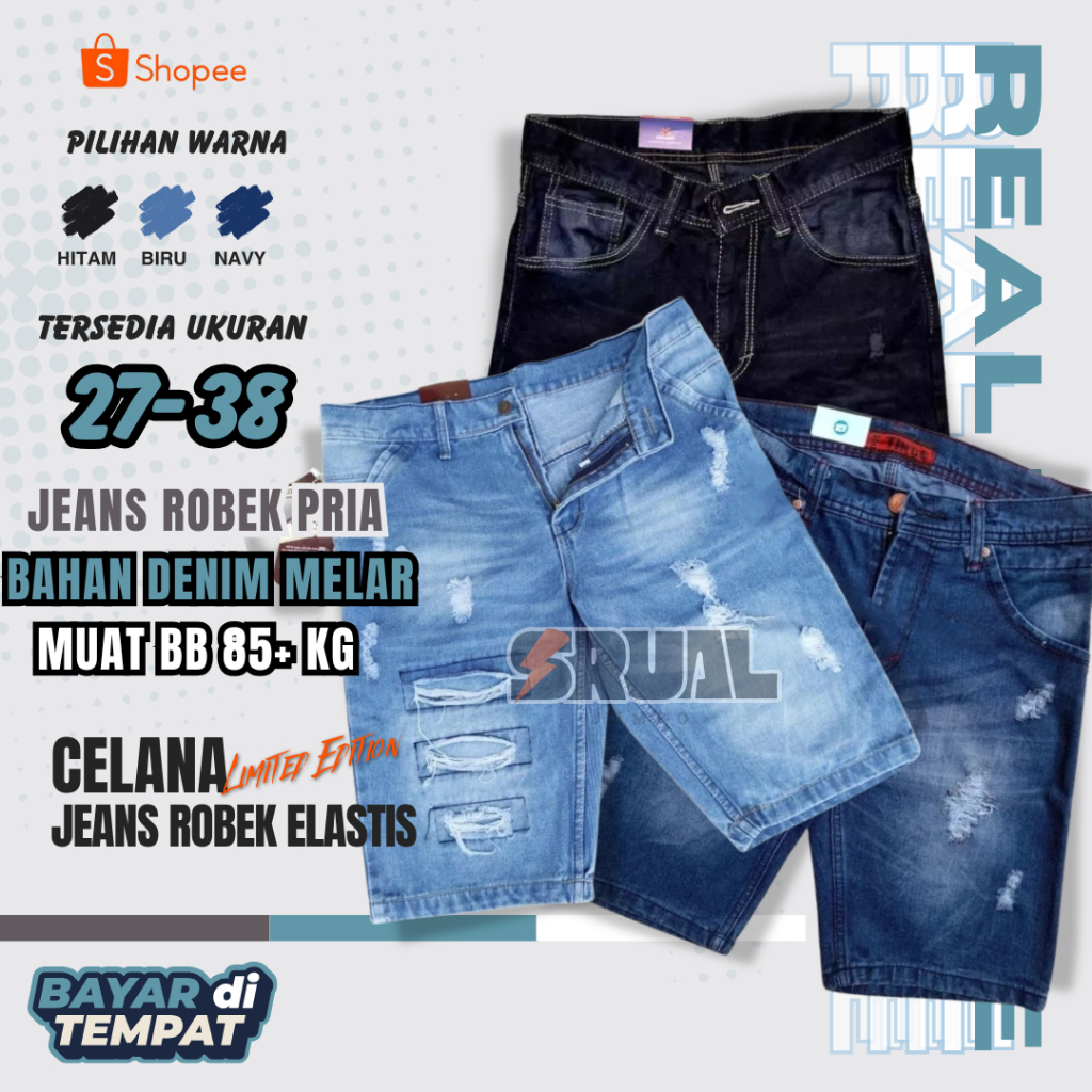 celana pendek MC WISCER sobek terlaris