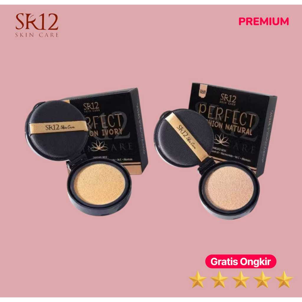 SR12 Perfect Cushion Refil Natural | Ivory  Bedak Waterproof Glowing Tahan Lama