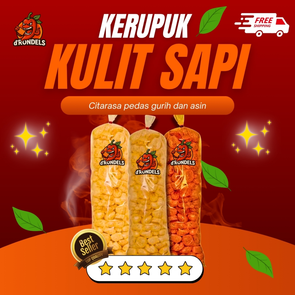 

Kerupuk Kulit Sapi Rambak Dorokdok Sapi Asli Aneka Rasa Super Renyah 1 Bal