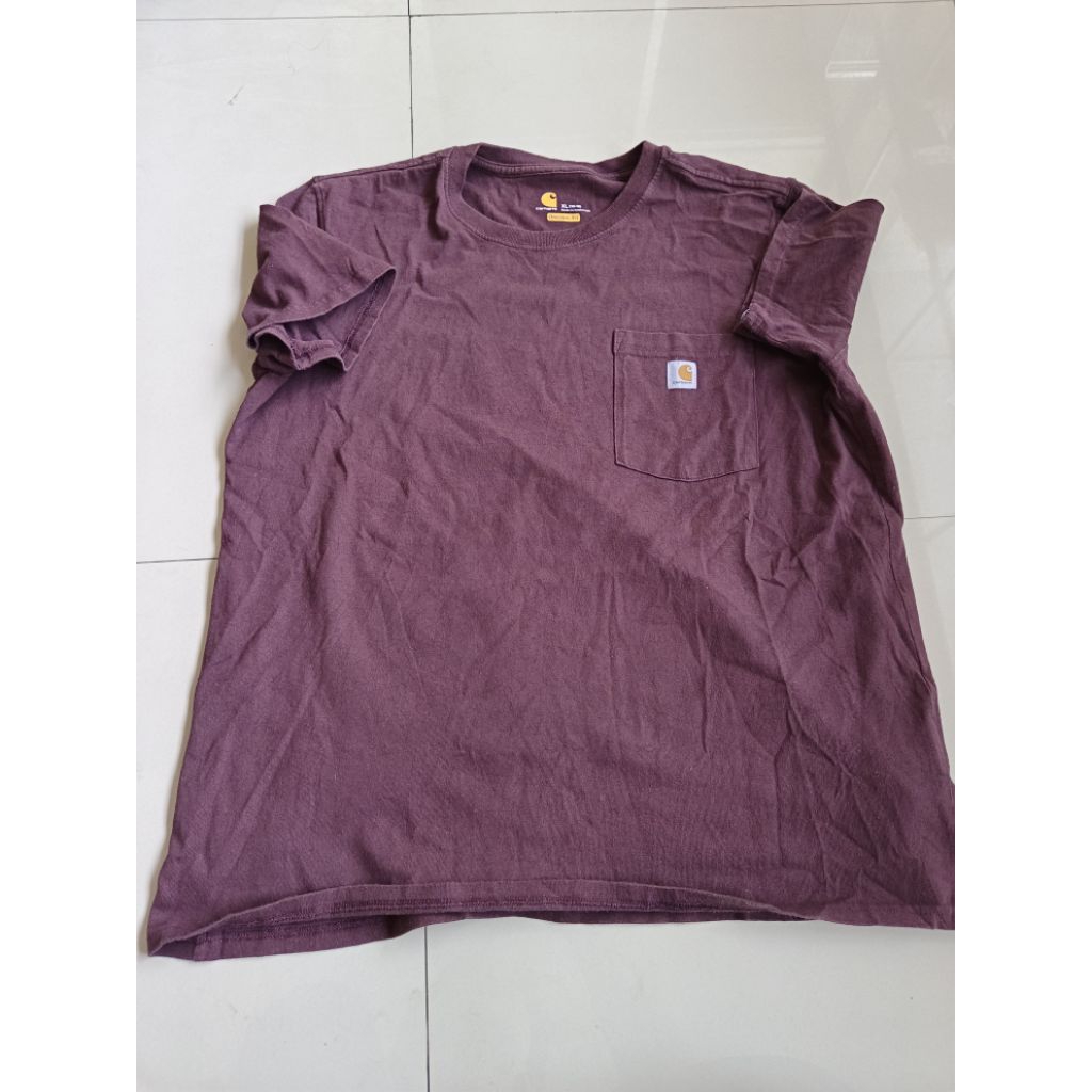 tshirt carhartt pocket maroon