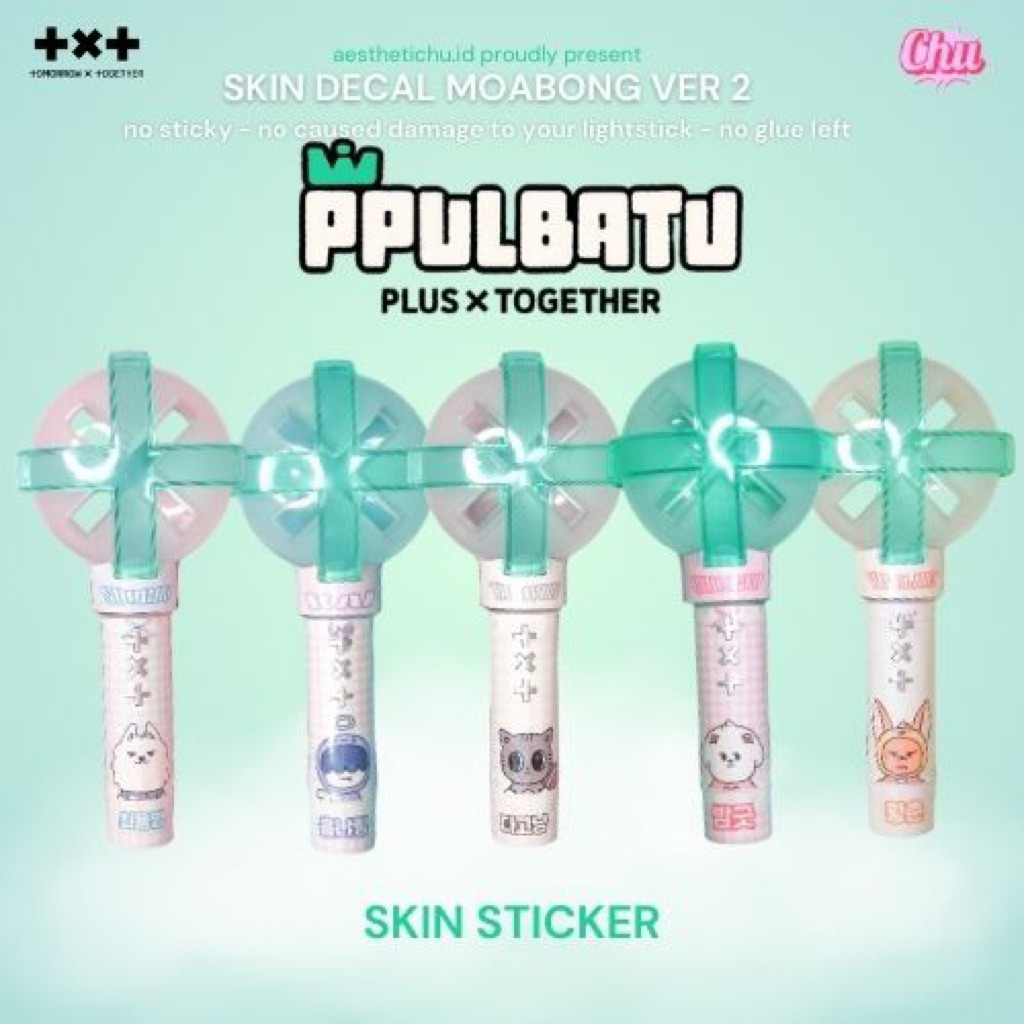 

PPULBATU Garskin Sticker Lightstick TXT MOABONG Ver 2 – Wrap Pelindung Anti Baret & Lecet t