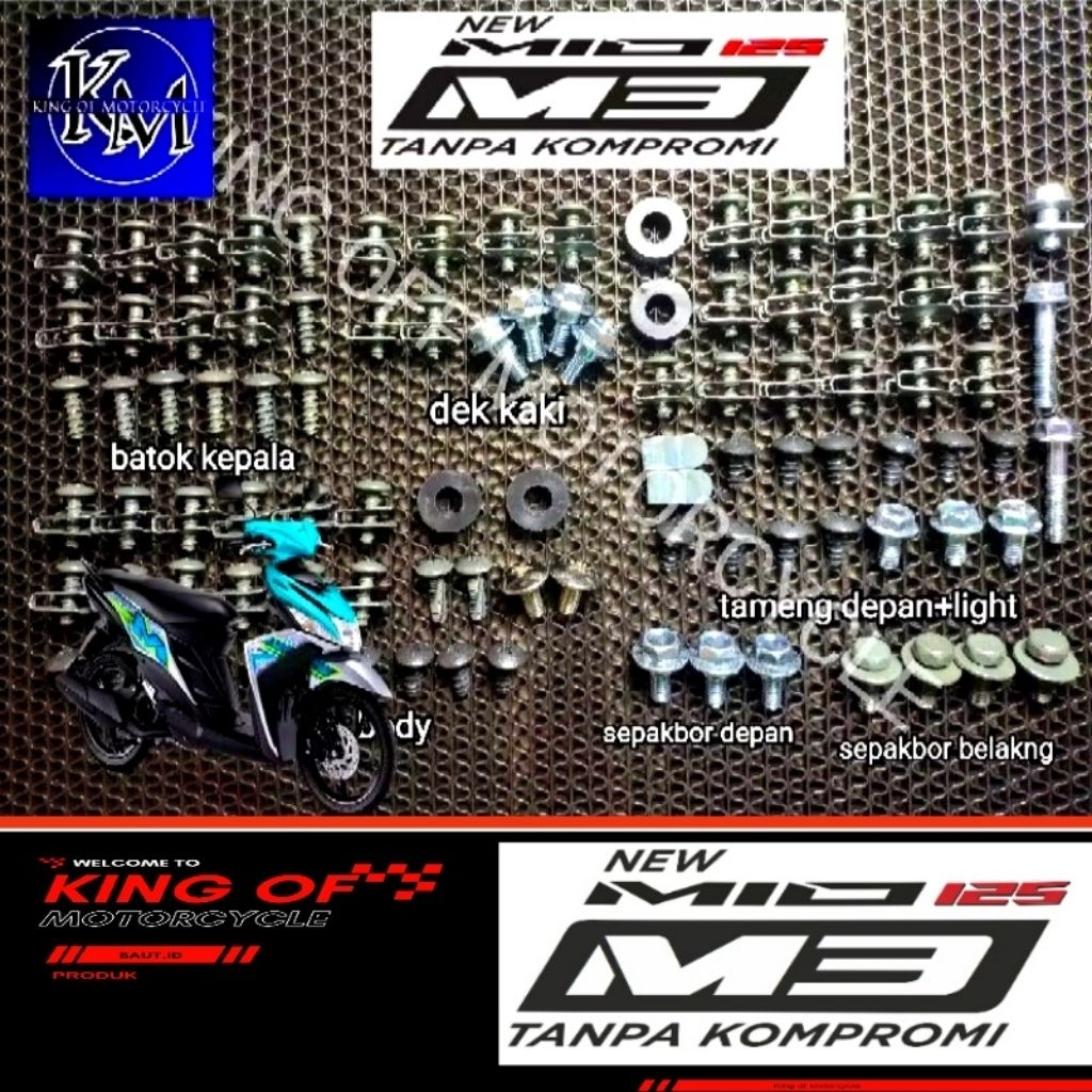 COD Baut Mio M3 125CC-Baut fullset Baut body lengkap Yamaha Mio m3 125cc