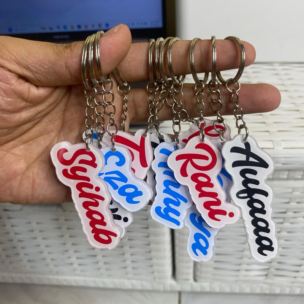 GANTUNGAN KUNCI AKRILIK CUSTOM NAMA SENDIRI