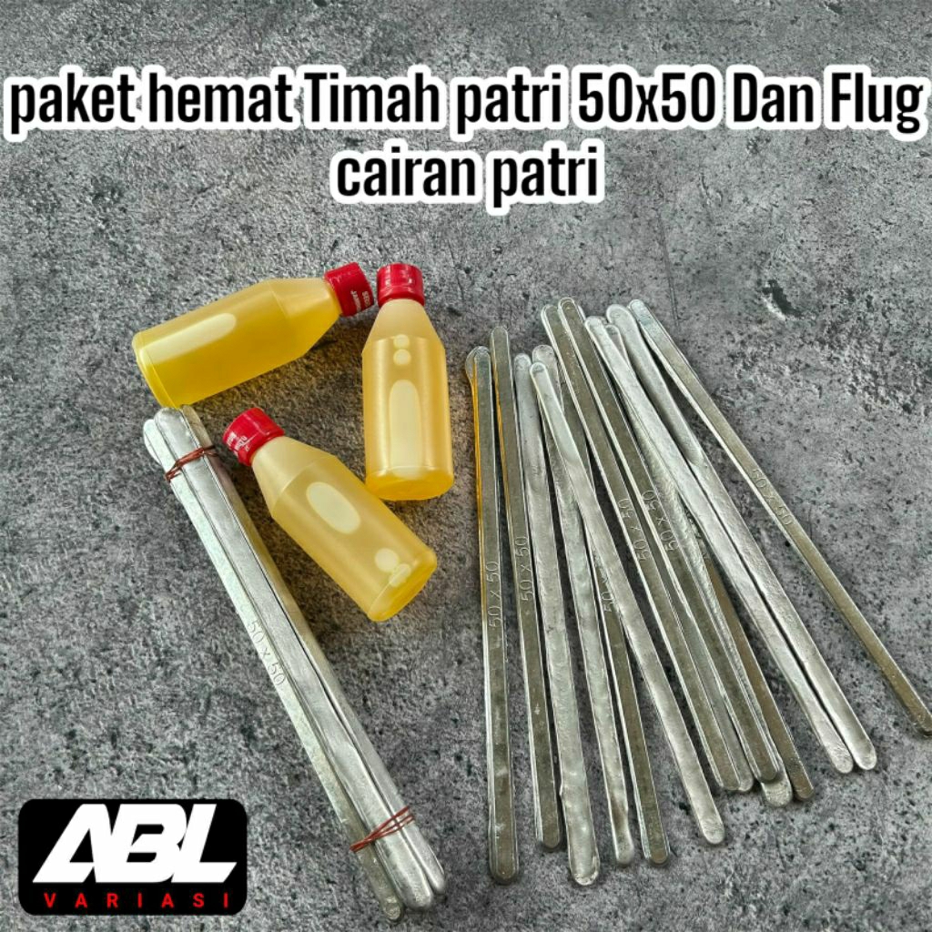 Paket Komplit Timah Patri 50x50 Timah Solder Dan Flug Cairan Timah Patri