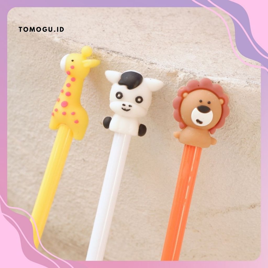 

Pena Zoo Animal Singa Zebra Sapi Bolpen Pen Pulpen Gelpen Karakter