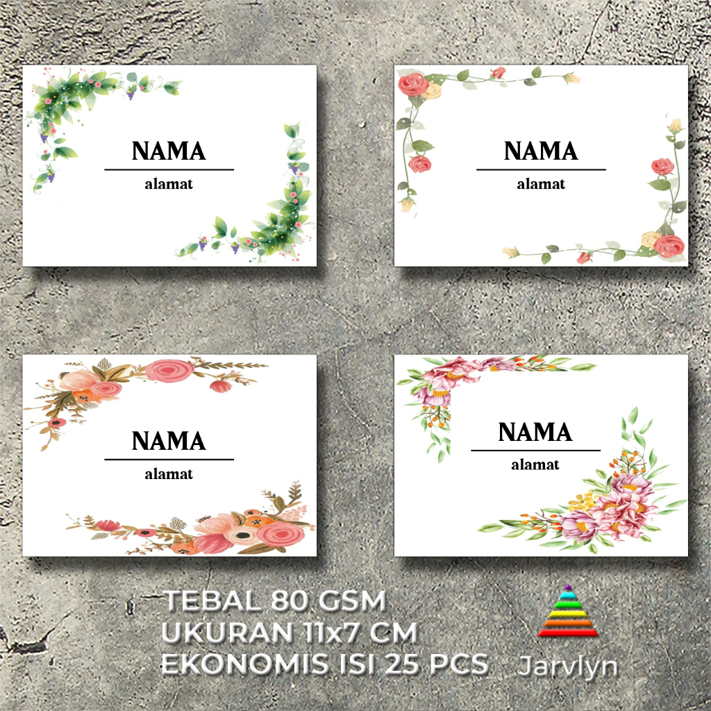 

Amplop Undangan Custom Nama Alamat Logo ukuran kecil 11x7cm isi 25 lembar