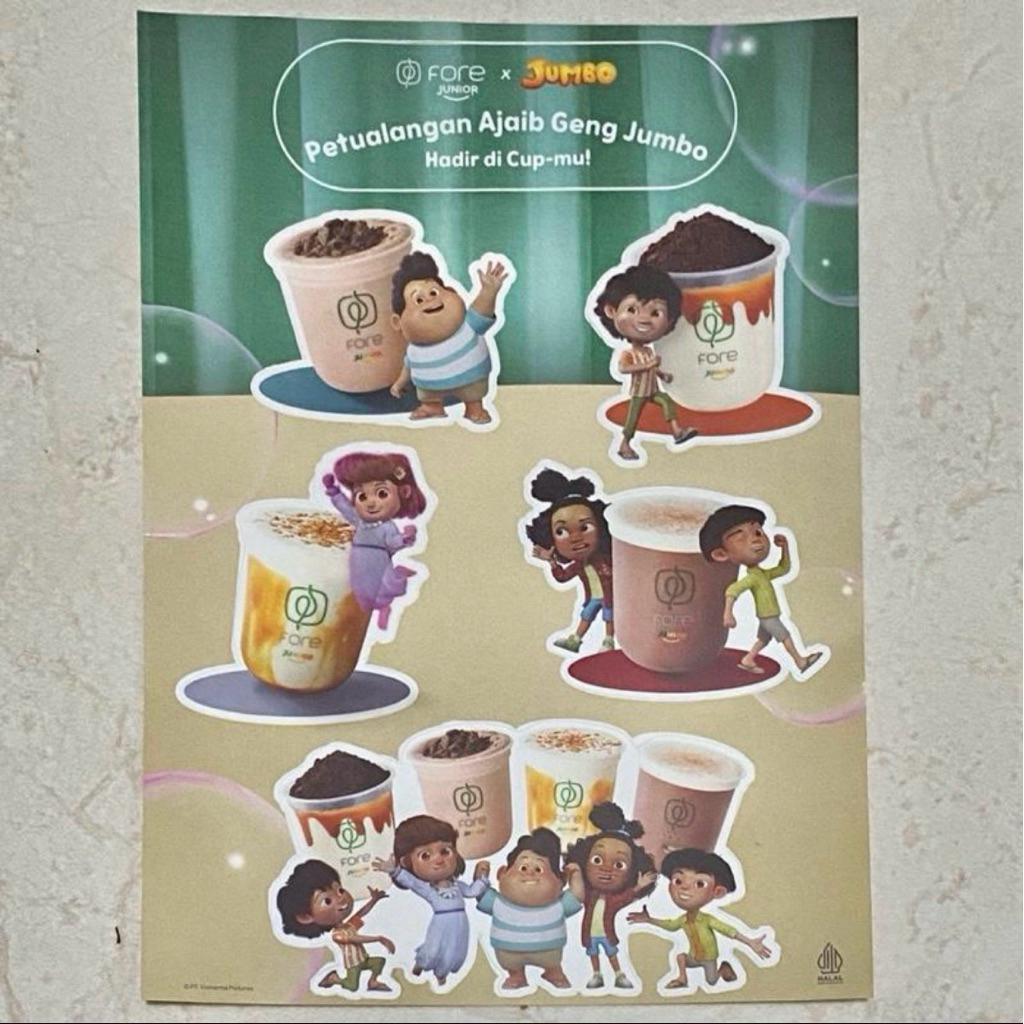 

Official Petualangan Ajaib Geng Jumbo Sticker, Fore Junior x Jumbo