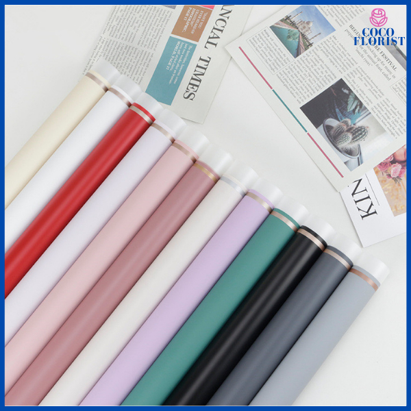 

Kertas bunga cellophane flower wrapping Varian List Gold Frame Transparan Florist Kertas Kado 6013