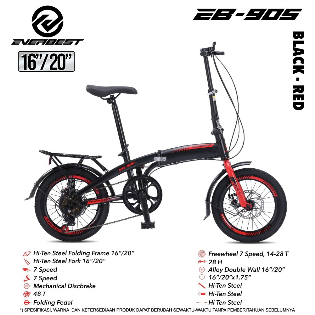SEPEDA LIPAT 20 INCH EVERBEST  7SPEED & BNB 8SPEED