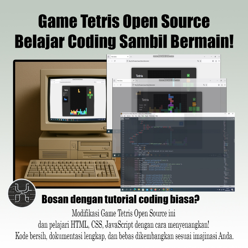 Game Tetris Open Source HTML Sederhana: Belajar Coding Game HTML