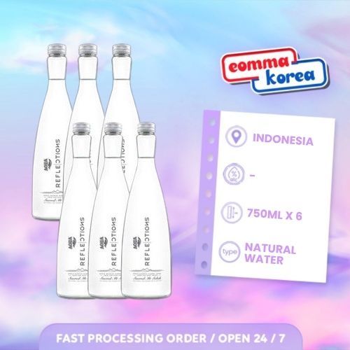 

Aqua Reflections Natural Mineral Water 750ml [ Dus isi 6 Botol ] Khusus Instan - Only Instant Delivery