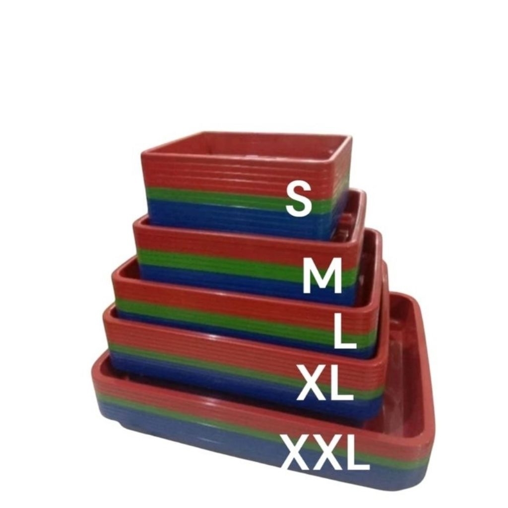 Nampan Segi Plastik Nampan Loyang Nampan Kotak Baki Warna