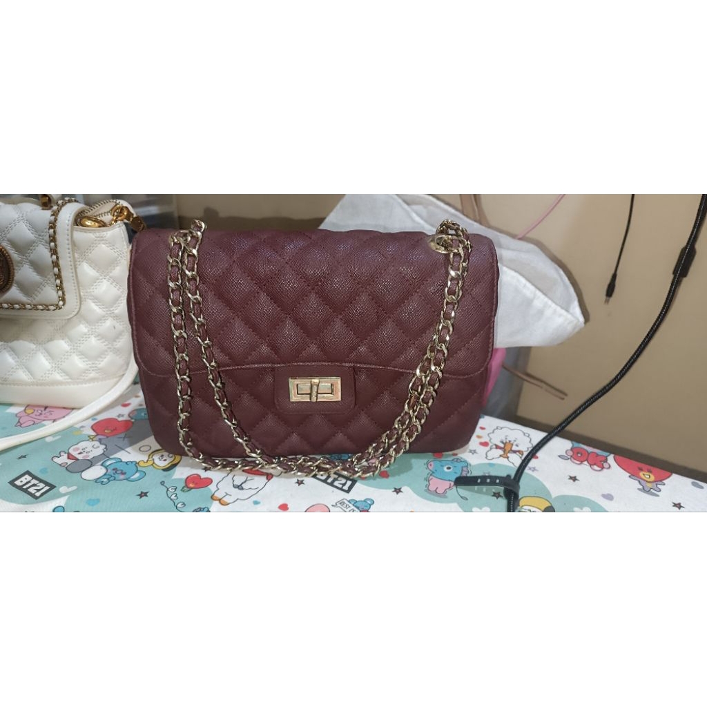 HEYLOCAL Sling rantai maroon