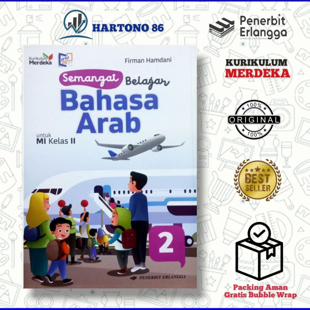 Buku Bahasa Arab Erlangga Madrasah Ibtidaiah kelas 2 MI kurikulum merdeka