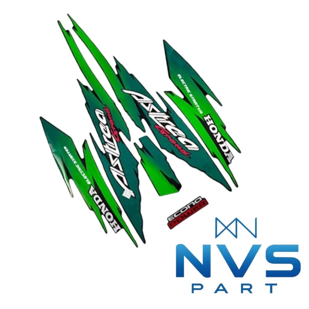 Stiker Striping Motor Honda Astrea Grand 95 Sticker Lis Body Berkualitas seperti digambar hijau